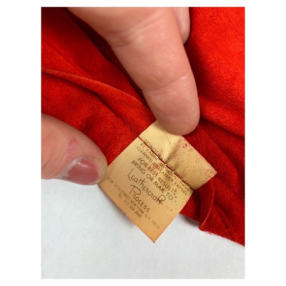 Vintage Suede Red Wrap Dress - Picture 9 of 10